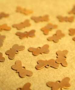 18 pc. Tiny Raw Brass Butterfly Charms: 11mm by 6mm - made in USA | RB-1352