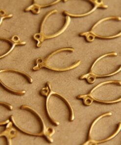 6 pc. Raw Brass Wishbones with Side Loop: 14mm by 7.5mm - made in USA | RB-523