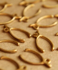6 pc. Raw Brass Wishbones with Side Loop: 14mm by 7.5mm - made in USA | RB-523