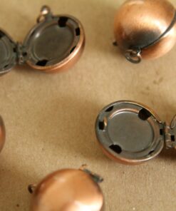 2 pc. Ball Locket Antiqued Copper | LOC-023