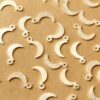 12 pc. Silver Plated Brass Tiny Brushed Moon Charms, 11.5mm x 5.5mm | MIS-450