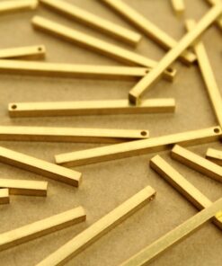 10 pc. Raw Brass 3D Bar Charms: 40mm by 2.5mm | MIS-030*