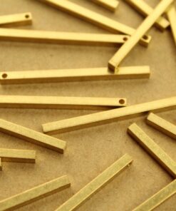 10 pc. Raw Brass 3D Bar Charms: 40mm by 2.5mm | MIS-030*