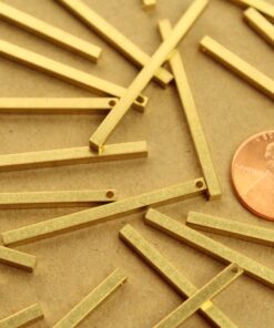 10 pc. Raw Brass 3D Bar Charms: 40mm by 2.5mm | MIS-030*