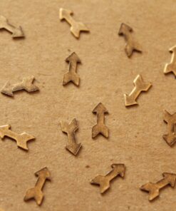 24 pc. Tiny Antique Brass Plated Arrows: 8mm by 3.9mm - made in USA | AB-031