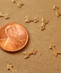 24 pc. Tiny Antique Brass Plated Arrows: 8mm by 3.9mm - made in USA | AB-031