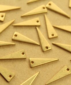 12 pc. Raw Brass Thick Triangle Spike Charms: 17.5mm by 6mm | MIS-250*