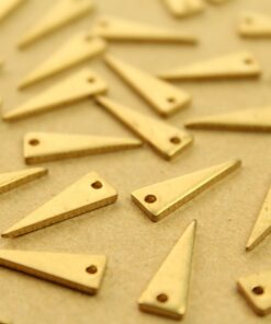 12 pc. Raw Brass Thick Triangle Spike Charms: 17.5mm by 6mm | MIS-250*