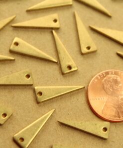 12 pc. Raw Brass Thick Triangle Spike Charms: 17.5mm by 6mm | MIS-250*