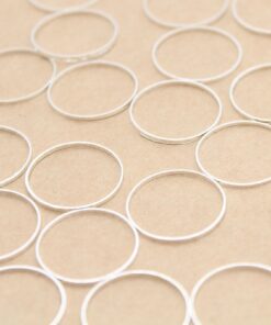 100 pc. Silver Plated Circle Links, 18mm Diameter Rings | FI-688
