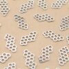 4 pc. Stainless Steel Honeycomb Charms, Laser Cut Pendants, 26mm x 12mm | MIS-253**