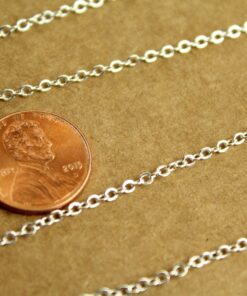 10 ft. Bright Silver Plated Brass Cable Chain, Soldered, 2.5mm by 2mm by 0.45mm | CH-006-10ft