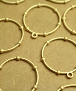 6 pc. Matte Gold Circle Charms, 28mm by 26mm | MIS-312