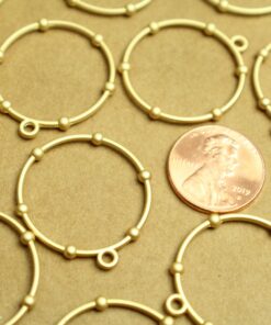 6 pc. Matte Gold Circle Charms, 28mm by 26mm | MIS-312