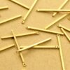 12 pc. Raw Brass Narrow Bar Charms with One Hole: 30mm by 1.5mm | MIS-176*