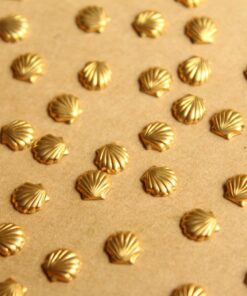 26 pc. Tiny Raw Brass Seashells: 6mm by 6mm - made in USA | RB-826