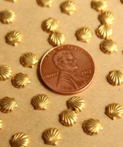 26 pc. Tiny Raw Brass Seashells: 6mm by 6mm - made in USA | RB-826