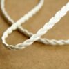 10 ft. White Faux Leather Braided Cord, 5mm by 2mm, flat vegan leather, jewelry supplies, bracelet making, woven braid | CH-009-10ft