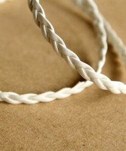 10 ft. White Faux Leather Braided Cord, 5mm by 2mm, flat vegan leather, jewelry supplies, bracelet making, woven braid | CH-009-10ft