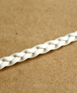 10 ft. White Faux Leather Braided Cord, 5mm by 2mm, flat vegan leather, jewelry supplies, bracelet making, woven braid | CH-009-10ft