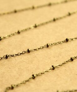 10 ft. Antique Brass Plated Brass Beaded Cable Chain, 2.5mm by 2mm, Cadmium Free | CH-003-10ft