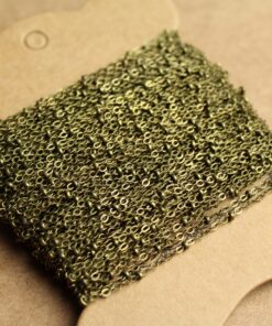 10 ft. Antique Brass Plated Brass Beaded Cable Chain, 2.5mm by 2mm, Cadmium Free | CH-003-10ft