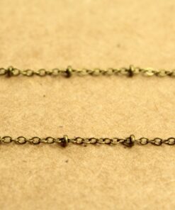 10 ft. Antique Brass Plated Brass Beaded Cable Chain, 2.5mm by 2mm, Cadmium Free | CH-003-10ft