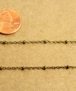 10 ft. Antique Brass Plated Brass Beaded Cable Chain, 2.5mm by 2mm, Cadmium Free | CH-003-10ft