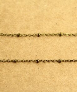 10 ft. Antique Brass Plated Brass Beaded Cable Chain, 2.5mm by 2mm, Cadmium Free | CH-003-10ft