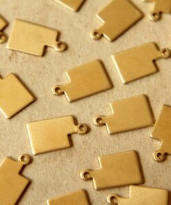 8 pc. Raw Brass Utah State Charms / Blanks: 8mm by 13mm - made in USA | RB-969