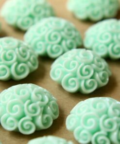CLOSEOUT - 10 pc. Mint Green Twirl Bouquet Cabochon 24mm | RES-492