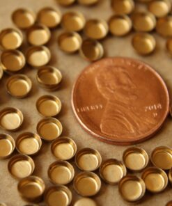10 pc. Tiny Raw Brass Round Bezel Cups: 4.5mm diameter - made in USA | RB-556