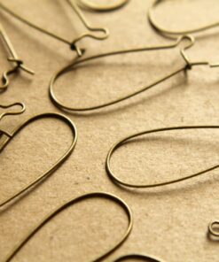 50 pc. Antique Brass Kidney Earwires 33mm | FI-041