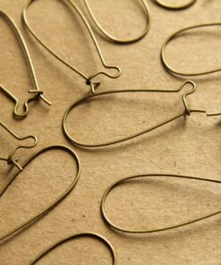 50 pc. Antique Brass Kidney Earwires 33mm | FI-041