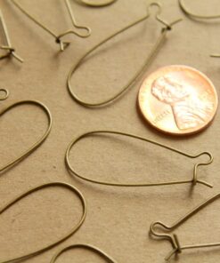50 pc. Antique Brass Kidney Earwires 33mm | FI-041