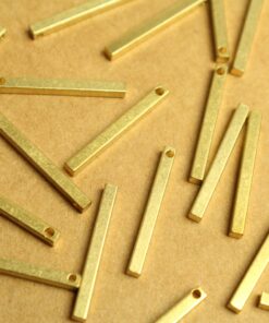 10 pc. Raw Brass 3D Bar Charms: 25mm by 2.5mm | MIS-026*