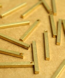 10 pc. Raw Brass 3D Bar Charms: 25mm by 2.5mm | MIS-026*