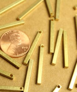 10 pc. Raw Brass 3D Bar Charms: 25mm by 2.5mm | MIS-026*