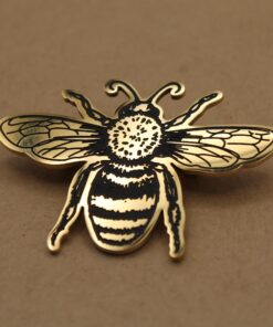1 pc. Gold Bee Brooch, Stainless Steel Pin, 51mm x 37.5 | TMP-036