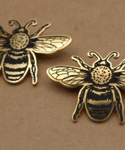 1 pc. Gold Bee Brooch, Stainless Steel Pin, 51mm x 37.5 | TMP-036