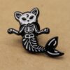 1 pc. Skeleton Cat Mermaid Enamel Pin, 27mm x 27mm | TMP-017*