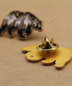 Bear with Night Mountain Range Enamel Pin | TMP-021*