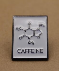 1 pc. Caffeine Molecular Structural Formula Enamel Pin, 27mm x 20.5mm | TMP-023*