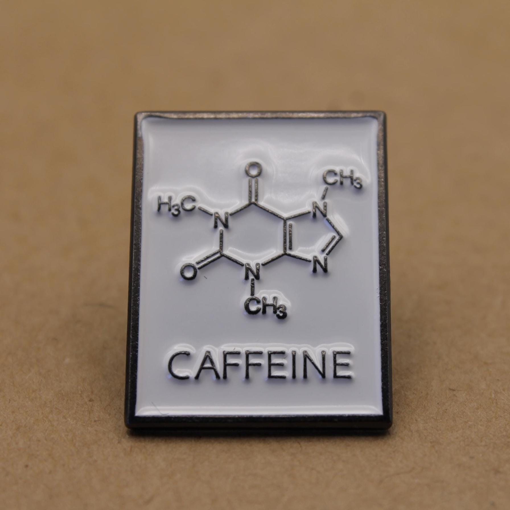 1 pc. Caffeine Molecular Structural Formula Enamel Pin, 27mm x 20.5mm | TMP-023*