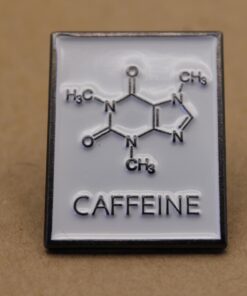 1 pc. Caffeine Molecular Structural Formula Enamel Pin, 27mm x 20.5mm | TMP-023*