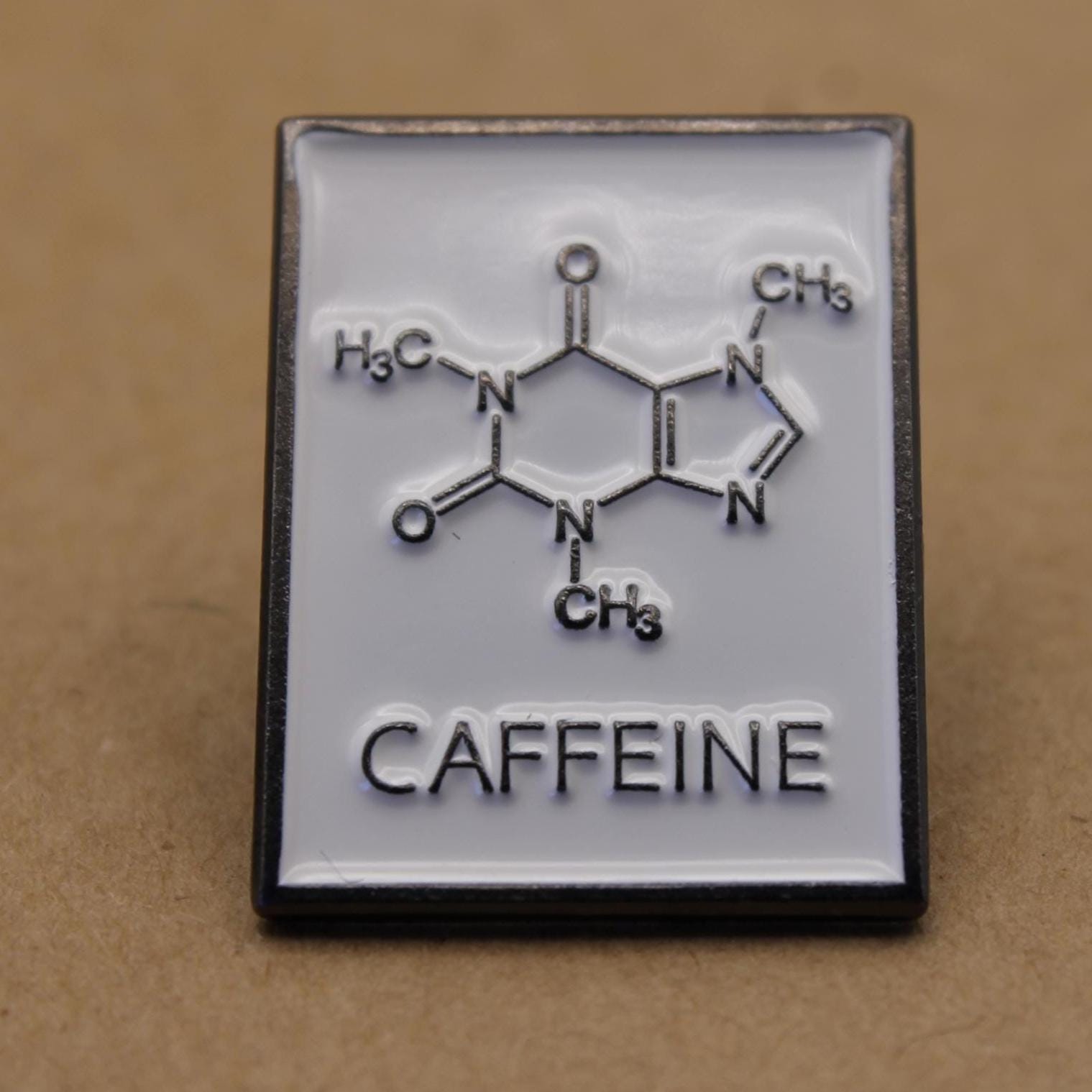 1 pc. Caffeine Molecular Structural Formula Enamel Pin, 27mm x 20.5mm | TMP-023*