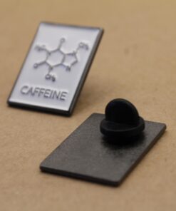 1 pc. Caffeine Molecular Structural Formula Enamel Pin, 27mm x 20.5mm | TMP-023*