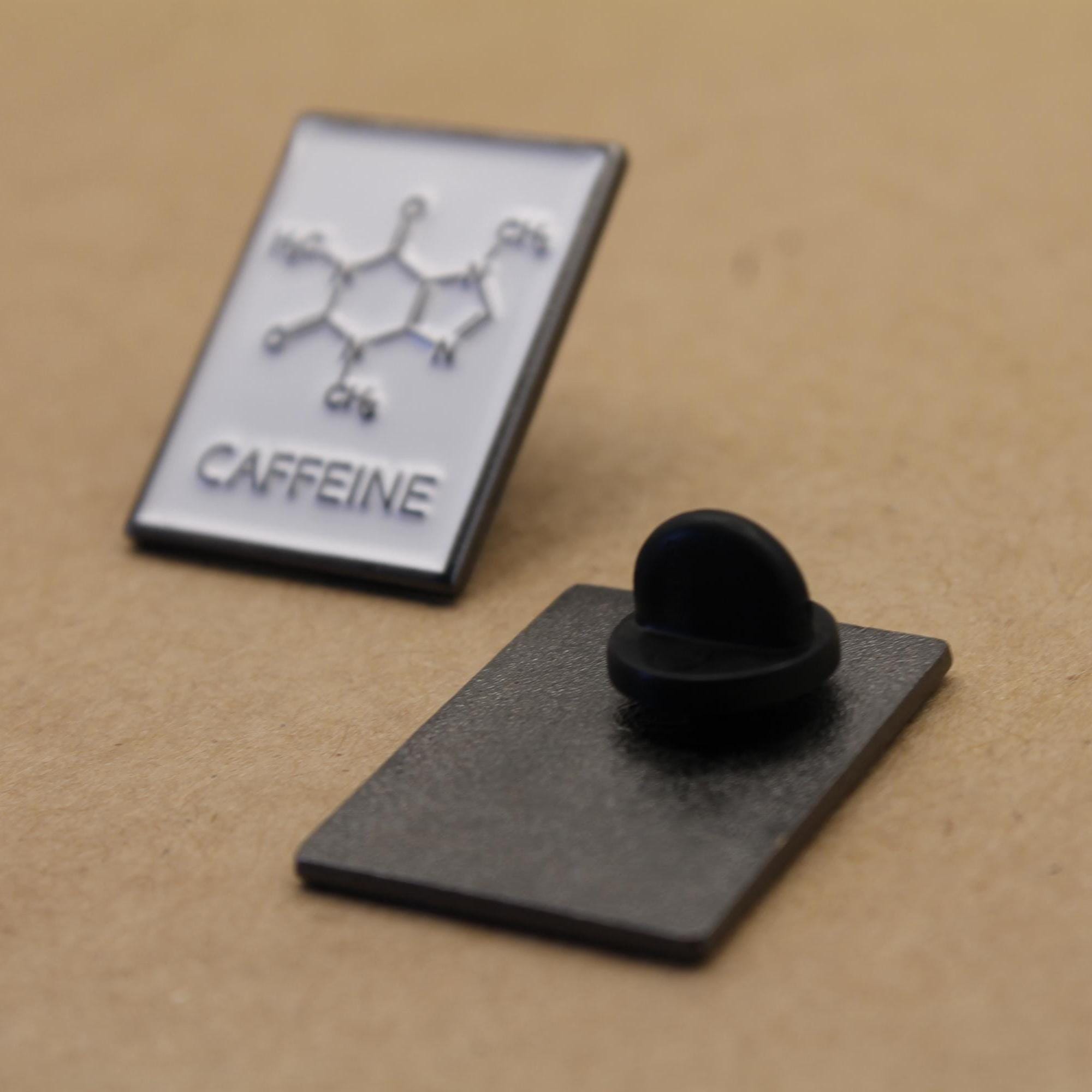 1 pc. Caffeine Molecular Structural Formula Enamel Pin, 27mm x 20.5mm | TMP-023*