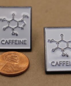 1 pc. Caffeine Molecular Structural Formula Enamel Pin, 27mm x 20.5mm | TMP-023*
