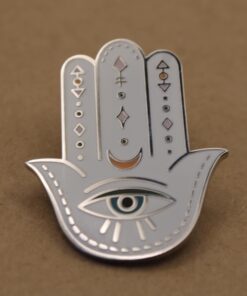 1 pc. Hamsa Hand with Evil Eye Enamel Pin, 35mm x 28mm | TMP-031*